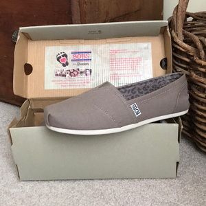 Bobs by Skechers with Memory Foam Taupe slip ons